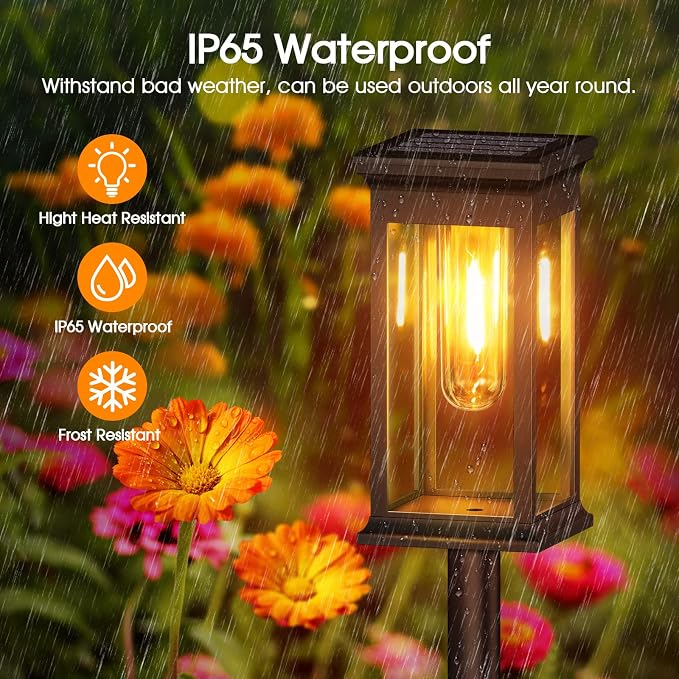 KOOPER Solar Pathway Lights Outdoor 8 Pack, 2X Bigger Solar Outdoor Lights - Image 2