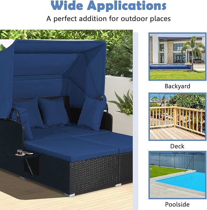 Tangkula Patio Rattan Daybed - Image 9
