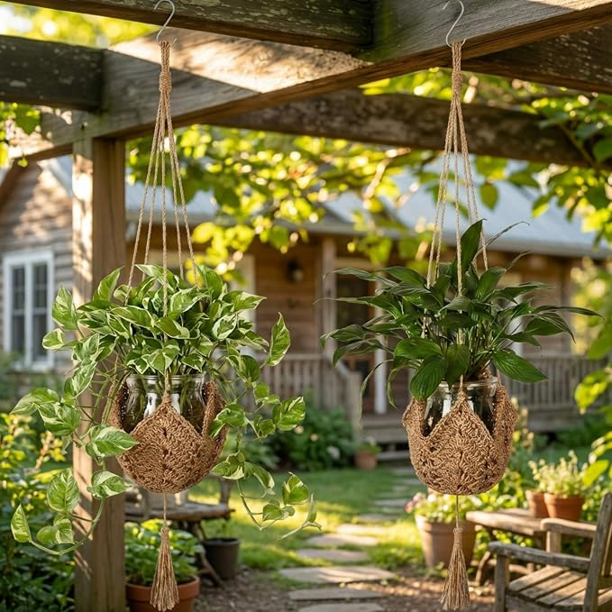 Shappy 1 Pack Jute Crochet Long Plant Hanger - Image 7