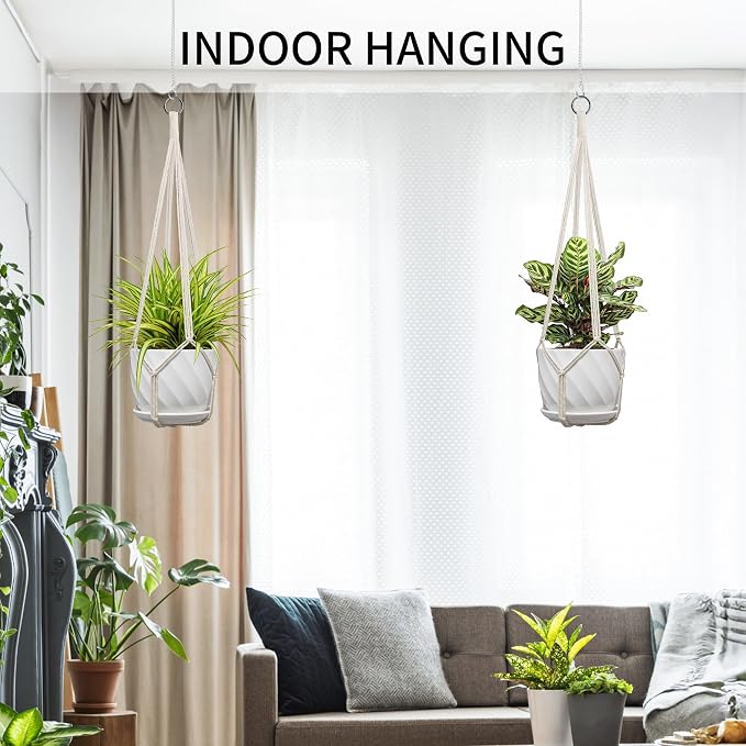Macrame Plant Hanger, Fits 4-13 Inch Pots, Boho Hanging Plant Holder - Image 5