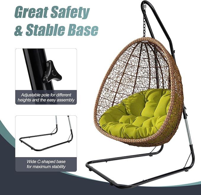 Sorbus Durable Hammock Chair Stand Hanging Chair Stand- Heavy Duty Steel - Image 4