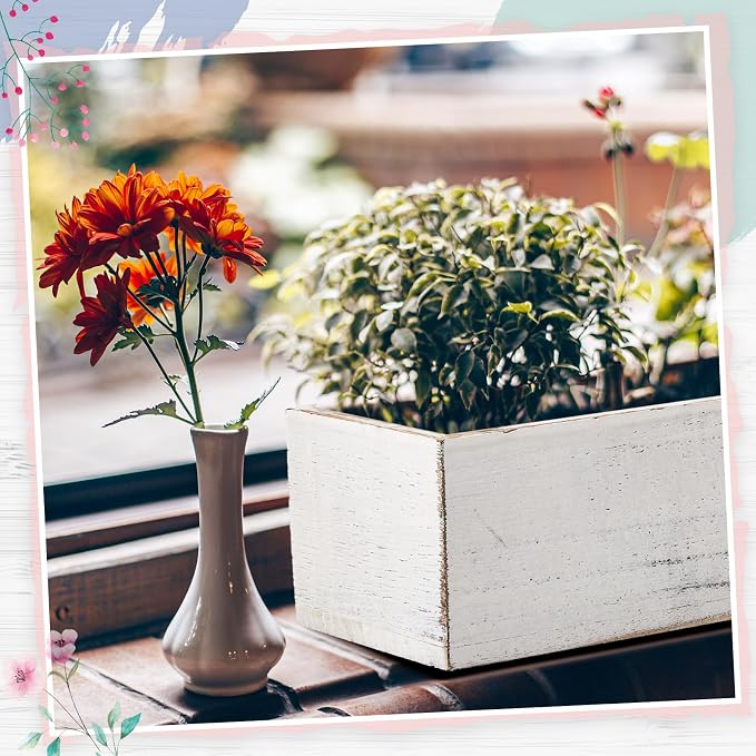 Dandat 2 Set Wood Boxes for Centerpieces 12x4 Inch Rectangle Wooden Planter Box - Image 5