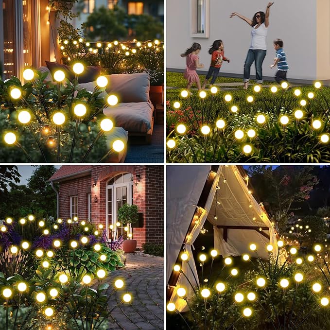 Solar Lights Outdoor Garden – 6 Pack 36 LEDs Solar Firefly Lights, Swaying - Image 7