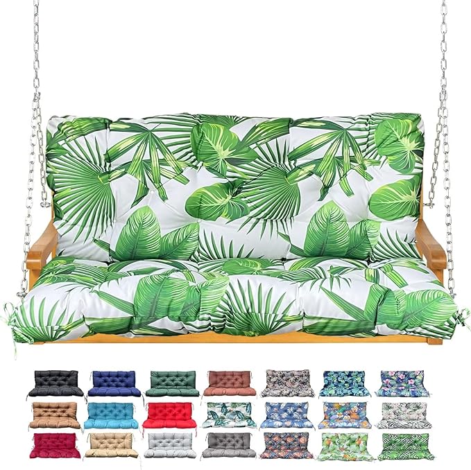 Porch Swing Cushion with Backrest, Waterproof Bench Cushion by NANGELRN