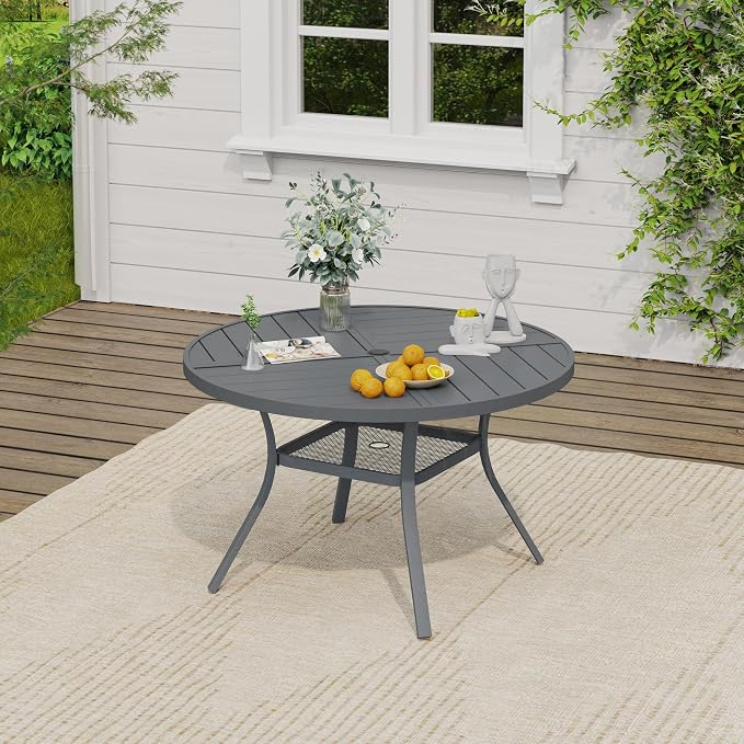 VICLLAX 40.6" Round Outdoor Table, Patio Dining Table - Image 2
