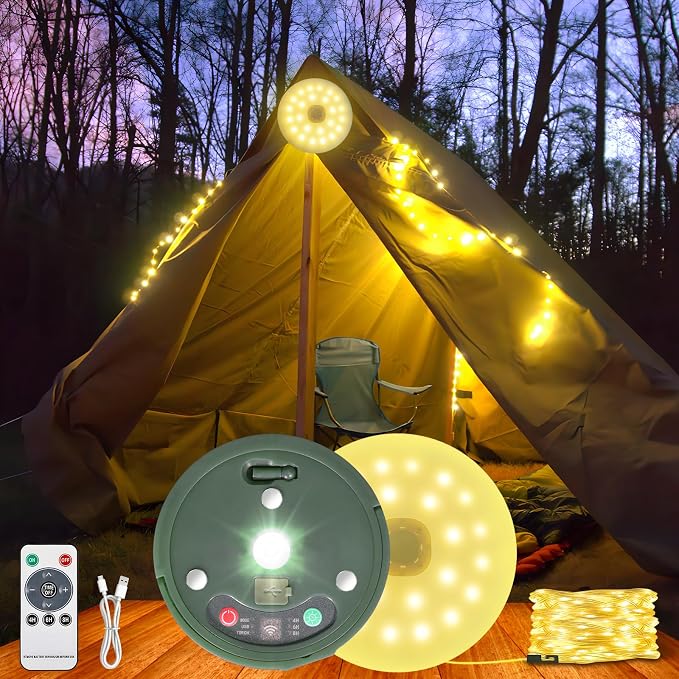 HELESIN Camping Light USB Rechargeable Waterproof Portable Stowable String Light - Image 7