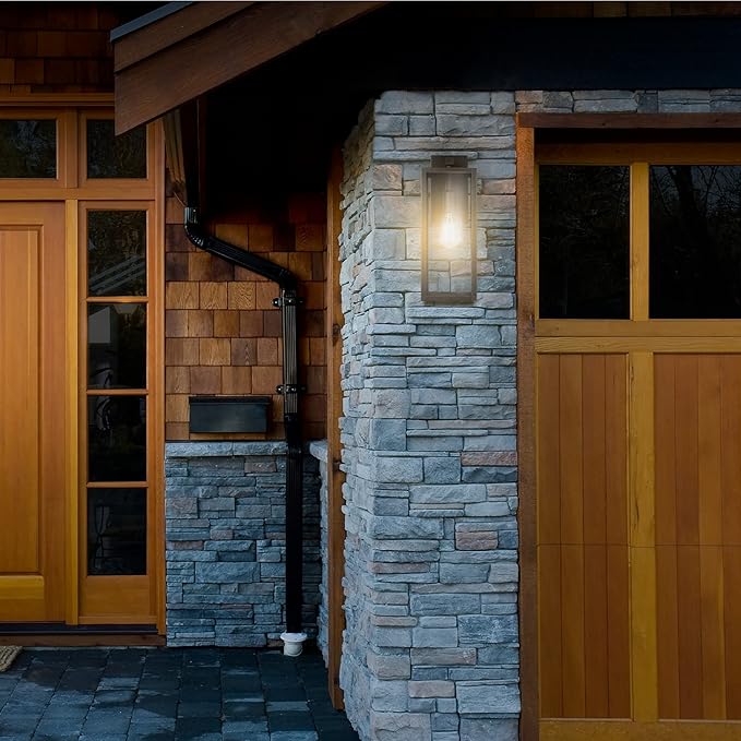 Globe Electric 44837 1-Light Outdoor Indoor Wall Sconce, Brushed Dark Bronze - Image 6