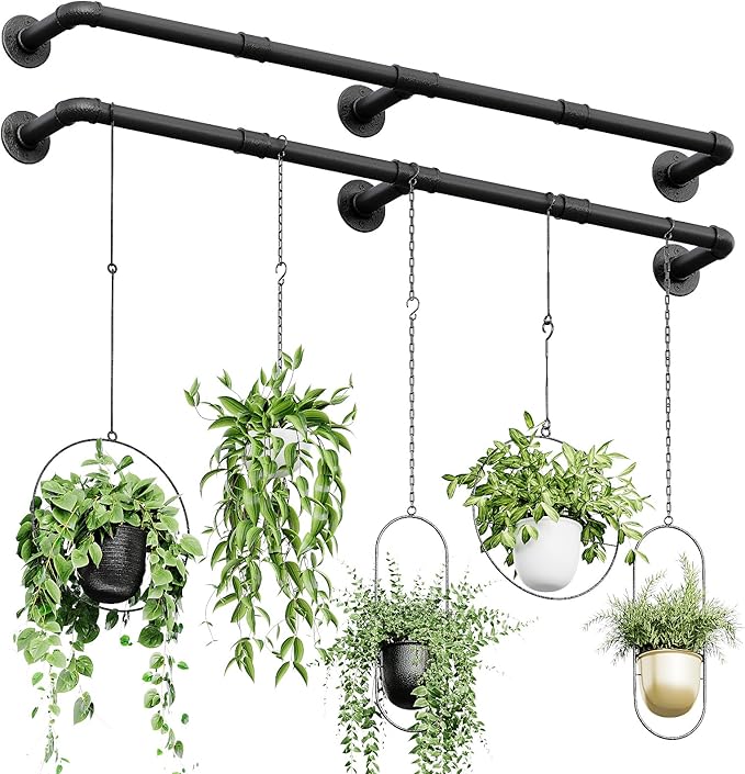 Bamworld Window Plant Hanger Indoor 63in 2PCS Hanging Planters by Bamworld