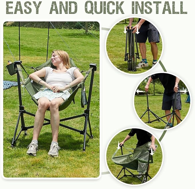 Portal Hammock Camping Chair, Portable Outdoor Swinging Chairs, Rocking Chair - Image 8