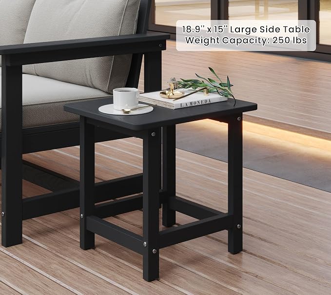5-Piece Patio Conversation Sets, Weatherproof HDPE Sectional Furniture Set - Image 9