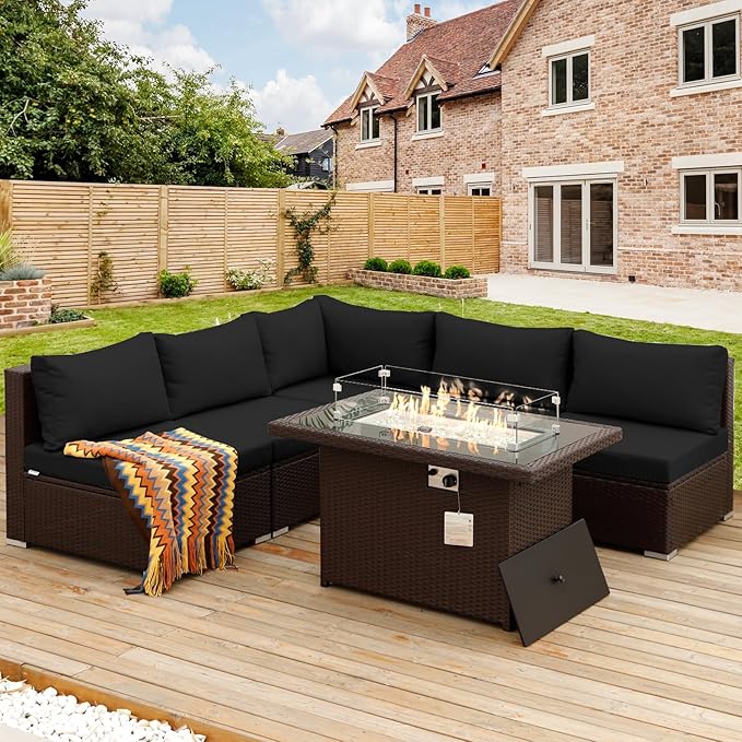 NICESOUL 6 Piece L Shaped Outdoor Sofa by NICESOUL