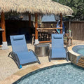 PURPLE LEAF Patio Chaise Lounge Set of 3 Outdoor Lounge Chair Beach Pool by PURPLELEAF