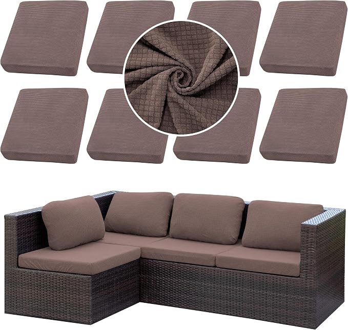 Outdoor Cushion Covers Set, Replacement by SUKAIKEQA