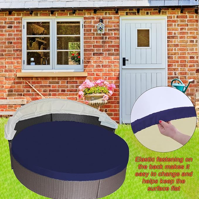 Round Outdoor Daybed Cushion Cover Replacement, Anti-UV Water-Resistant Patio - Image 4