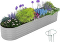 Galvanized Metal Planter Round Raised Garden Bed Kit by ZFHgarden