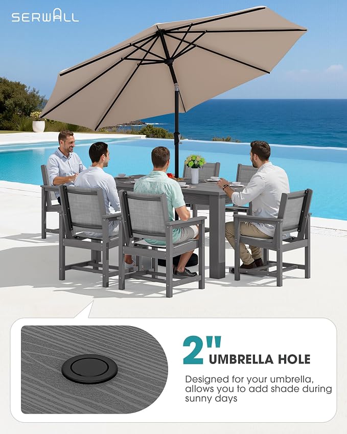 SERWALL 10 Piece Outdoor Dining Table Sets - Image 5