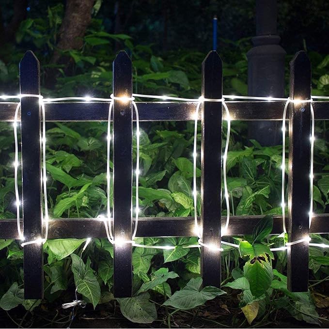 RUICHEN Solar Rope Lights Outdoor String Lights, 16.5 Ft 50 LED Tube Light - Image 6