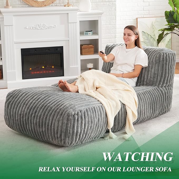 Hobestluk Big Bean Bag Lounger Chairs Large Beanbag Chair - Image 3