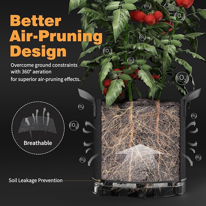 Self-Watering Grow Bags, for Low Stress Plant Training Fruits, Vegetables - Image 3