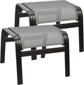 Outdoor Foot Rest for Patio Ottomans Metal Seat Patio Footstools Furniture by Unknown