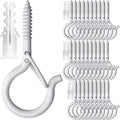 PlusRoc 30 Pack Ceiling Hooks for Hanging Plants Outdoor String Lights Heavy by PlusRoc