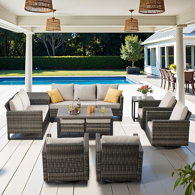 Belord Spacious 11 Pieces Patio Conversation Set by Belord