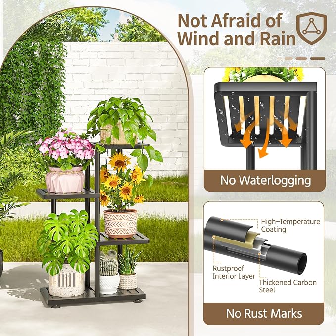 LASZOLA 3 Tier Plant Stand Indoors Outdoors - Image 4