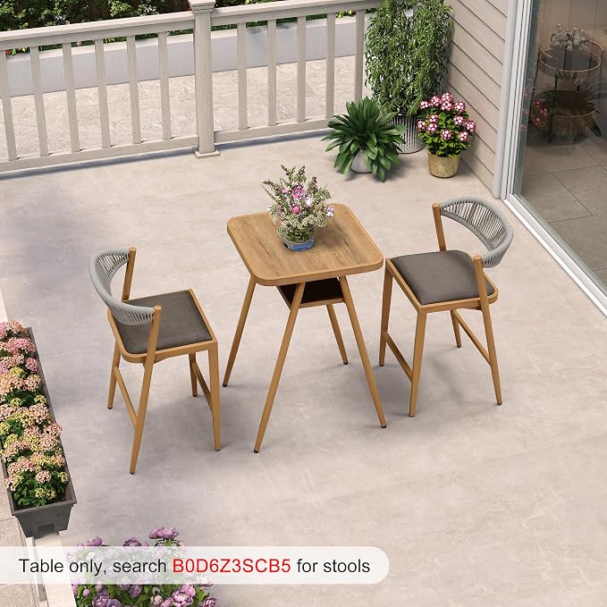 PURPLE LEAF Outdoor Aluminum Counter Height Bar Stools Table - Image 2