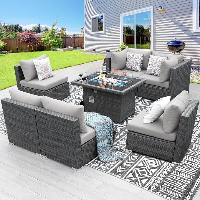 BULEXYARD 7 Piece High Back Outdoor Furniture Set - Image 2