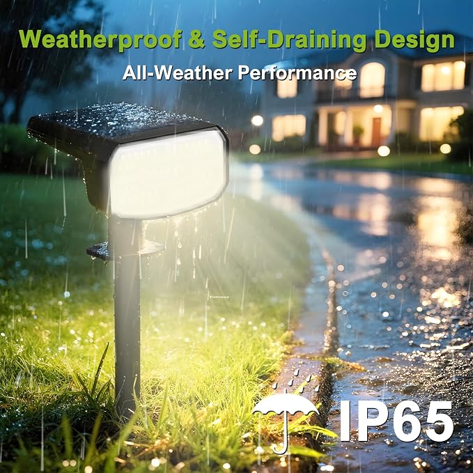 DAMINY Solar Spotlights Waterproof IP65, Auto On/Off, 3000K 2 Lighting Modes - Image 5
