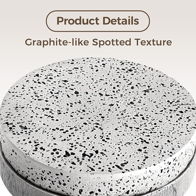 COSIEST Outdoor Side Table w Spotted Tabletop, Concrete Side Table, Round Patio - Image 3