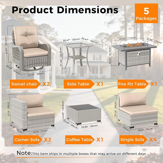 8-Seat Outdoor Wicker Patio Furniture Set - Image 3