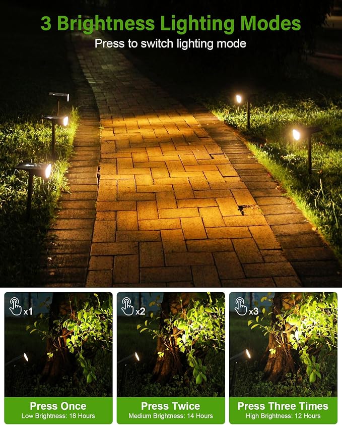 Solar Spot Lights Outdoor, Solar Lights Outdoor Waterproof IP65, 3 Brightness - Image 3