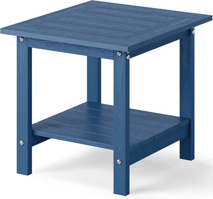 YEFU Outdoor Side Table for Patio: 16x16 in HIPS Square Outdoor End Table by YEFU