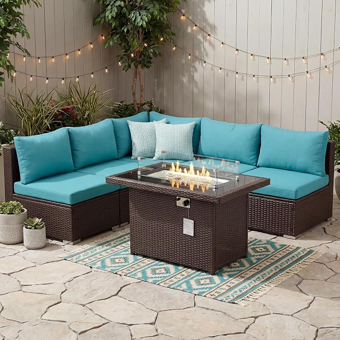 NICESOUL 6 Piece L-Shaped Patio Furniture Set - Image 3