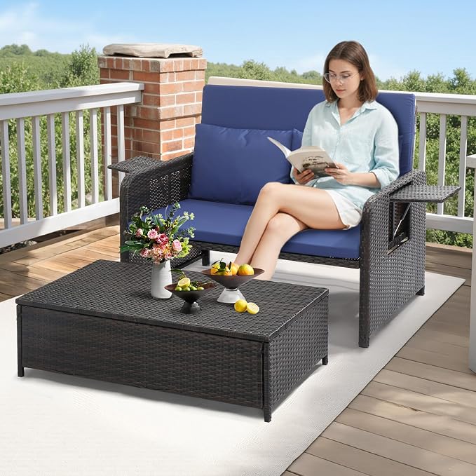 VINGLI Patio Daybed, Wicker Outdoor Daybed - Image 9
