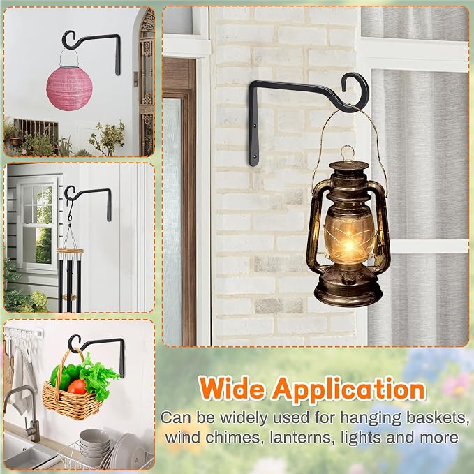 Plant Hangers Outdoor 4 Pack 10 Inch Metal Hanging Plant Bracket Metal Hanging - Image 6