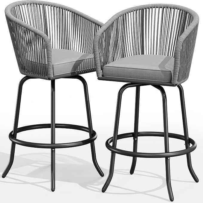 YITAHOME Counter Height Bar Stools Set of 2, Outdoor Bar Stools - Image 7