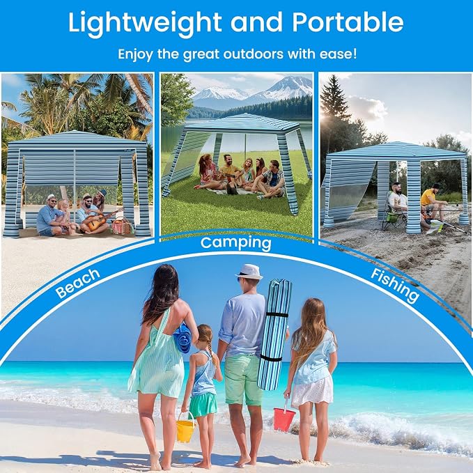 MoKo Beach Cabana, UPF 50+ Protection Easy Setup Beach Tent Sun Shelter - Image 9