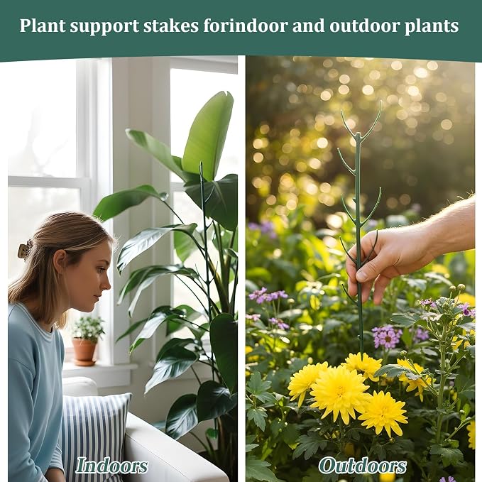Grevosea 5 Pack Plant Support Stakes, Stackable Monstera Plant Supports - Image 4