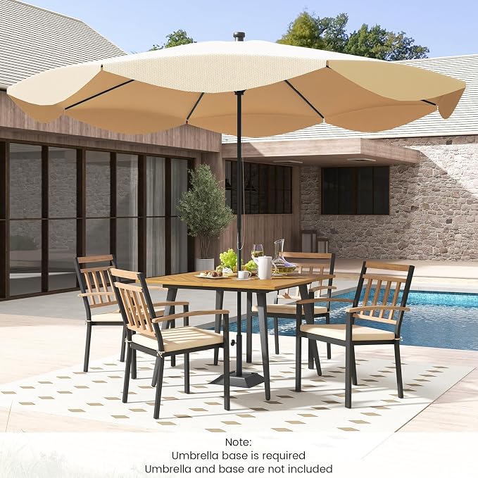 Tangkula 5 Pieces Patio Dining Set, Outdoor Dining Table and Chairs - Image 2