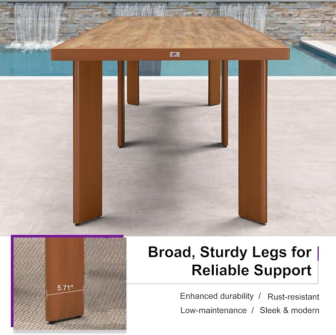 PURPLE LEAF 13 Pieces Large Outdoor Dining Set Patio Table and Chairs Set - Image 4