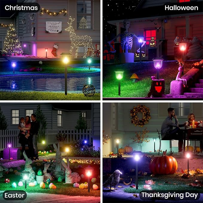 AOSEA 2 Pack Solar Pathway Lights Outdoor Waterproof - Image 4