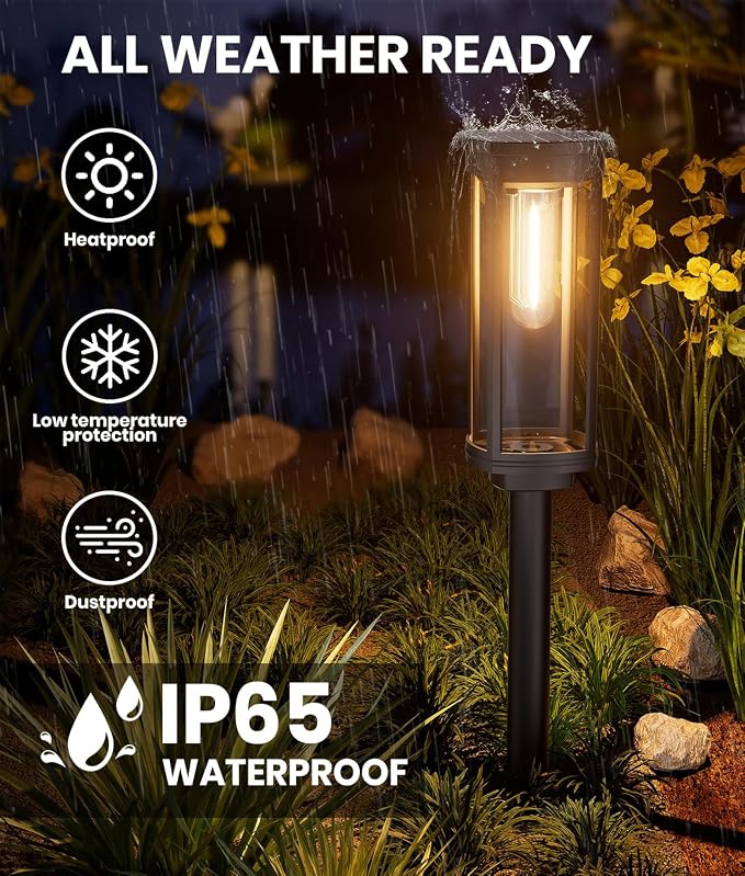 4 Pack Solar Pathway Lights Outdoor, Modern Super Brightness LED Solar Path - Image 4