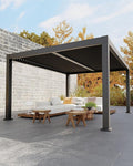 Garveelife All-Aluminum Louvered Pergola 12 ft x 16 ft, Outdoor Pergola by GarveeLife