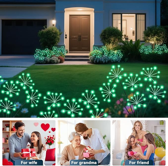 Solar Garden Lights 2 Pack Waterproof Swaying Starburst Light Solar Outdoor - Image 8