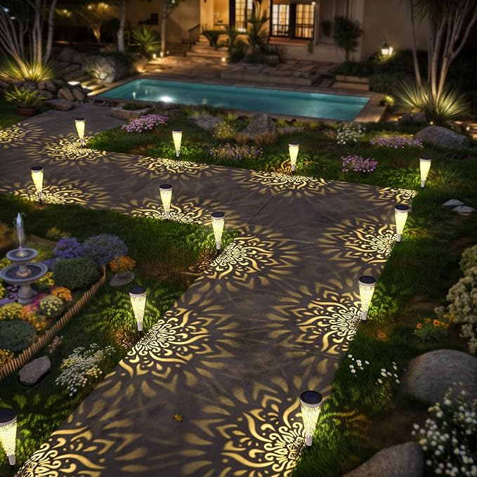 6 Pack Solar Lights Outdoor Garden Decorative Solar Garden Lights - Image 5
