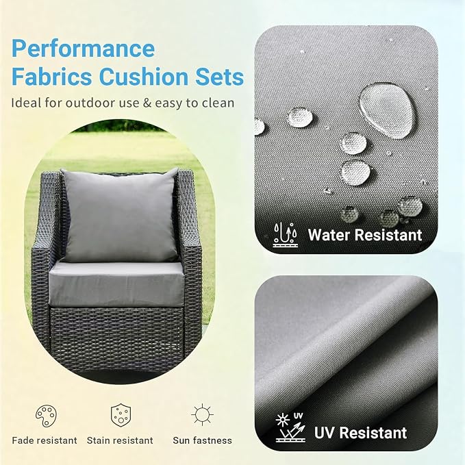 Outdoor Cushions for Patio Furniture, Outdoor Seat Cushion Set 24 x 24 x 5.75 - Image 2