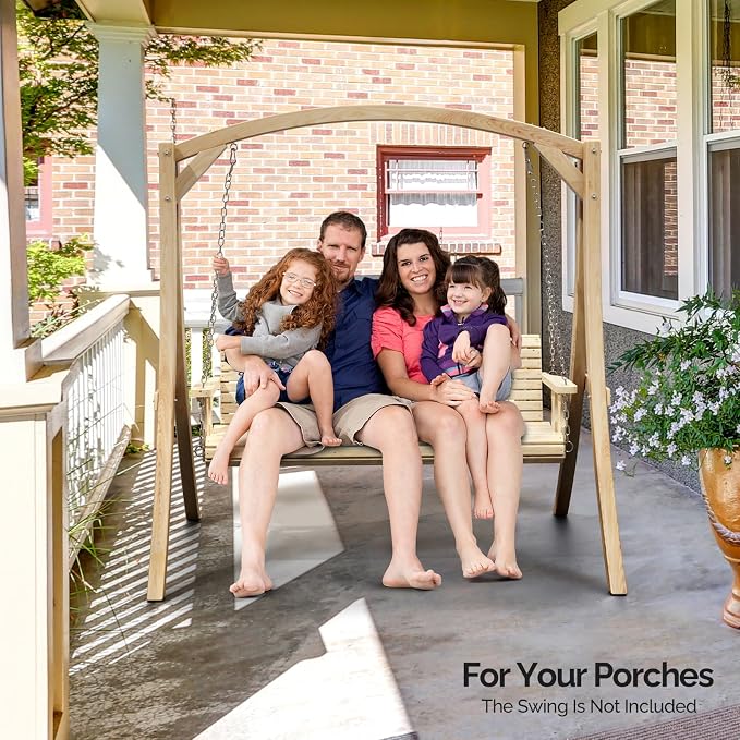 VINGLI 5FT Wooden Swing Frame, 1000LBS Heavy Duty A-Frame Porch Swing Stand - Image 6