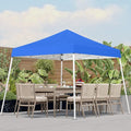 10x10 Pop Up Canopy, 300D Silver Coated Blue Fabric Outdoor Gazebo, Beach Tent by PHONWHON